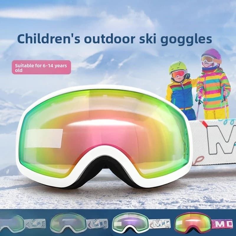 Occhiali da sci per bambini Grandi sferici per bambini Doppi strati Occhiali da sci Ragazze Ragazzi Occhiali da snowboard Occhiali