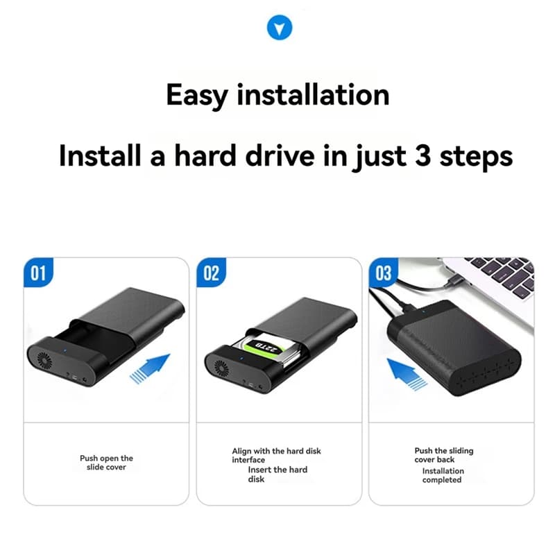 Custodia SSD da 3,5 pollici Custodia per disco rigido USBC3.1 a lettore di tipo C 3.1 Adattatore da 5 Gbps 28 TB Scatola SSD RGB per PC Spina UE-ABVP