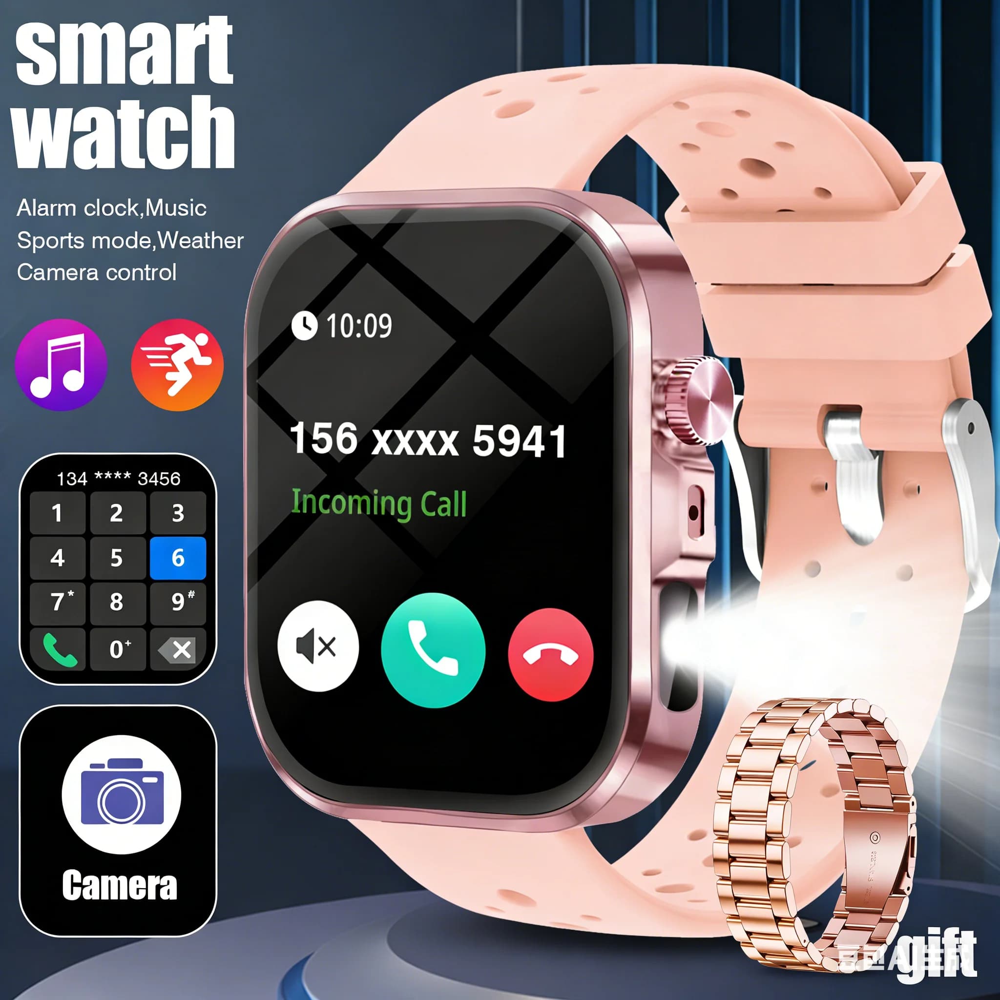Smart Watch Bluetooth Call Fitness Tracker with Multiple Sports Modes for Men Women Android iPhone