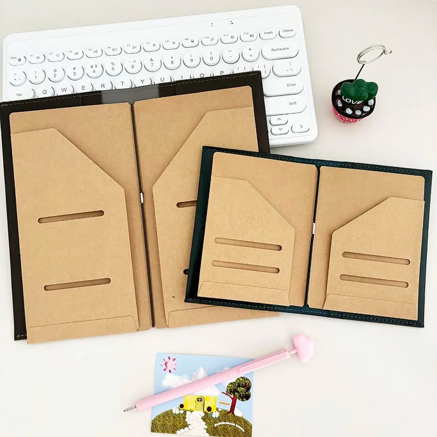 Sharkbang TN/Passport Kraft Index Borsa portaoggetti in carta, Libro organizer per biglietti/documenti/carte, Accessori per taccuino da viaggio
