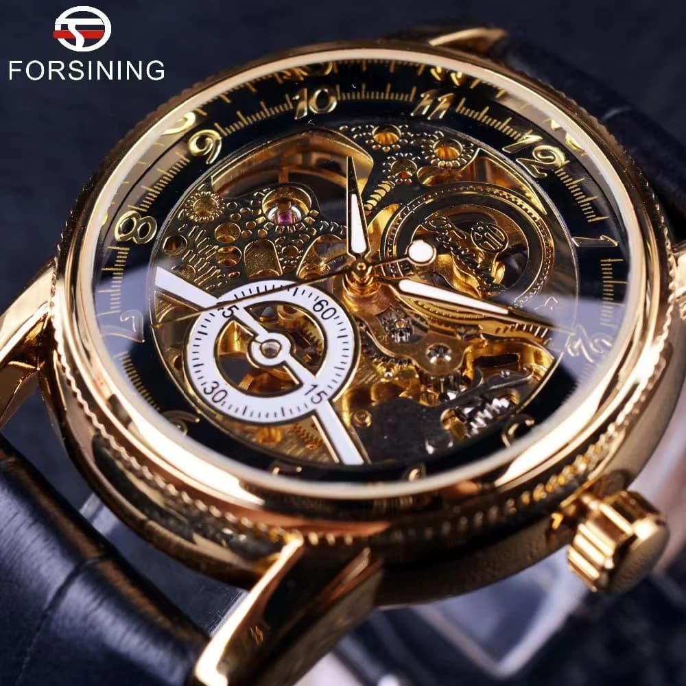 Orologio meccanico da uomo d'affari di lusso, nuovo orologio meccanico completamente automatico da uomo, design scheletro, orologio da uomo alla moda, casual, versatile e personalizzato Il miglior regalo per lui