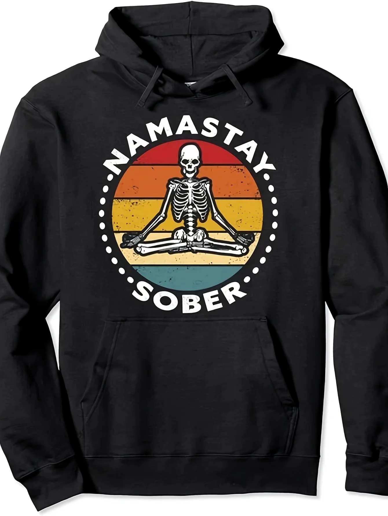 Felpa con Cappuccio Skeleton Yoga Sobriety Recovery - Unisex 2025 Pullover Coordinato per Coppie