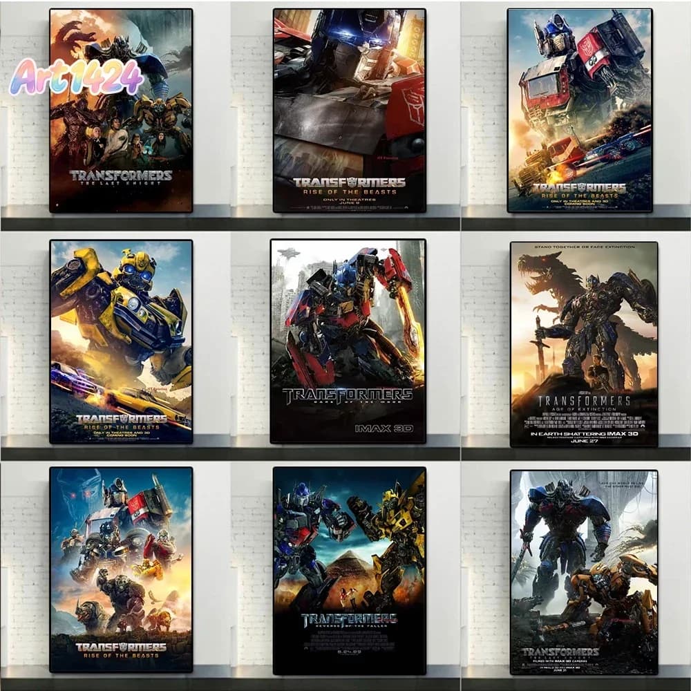 Classic Movie Poster Transformers Rise of the Beasts Series Film Poster Canvas Painting Wall Art Pictures Room Home Decor