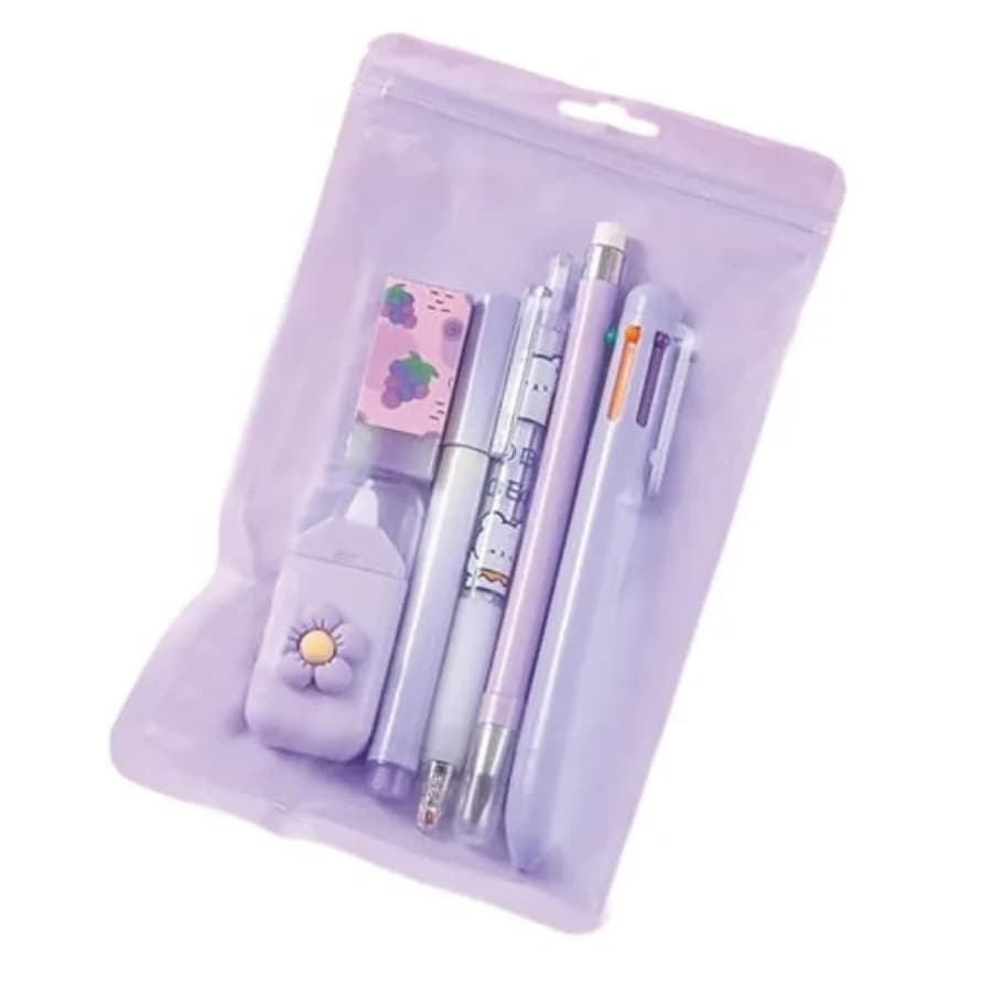 6 Pcs Cute Stationery Set for Women Back to School Supplies Office Supplies Including Gel Ink Pens 6-in-1 Ballpoint Pens Pencil