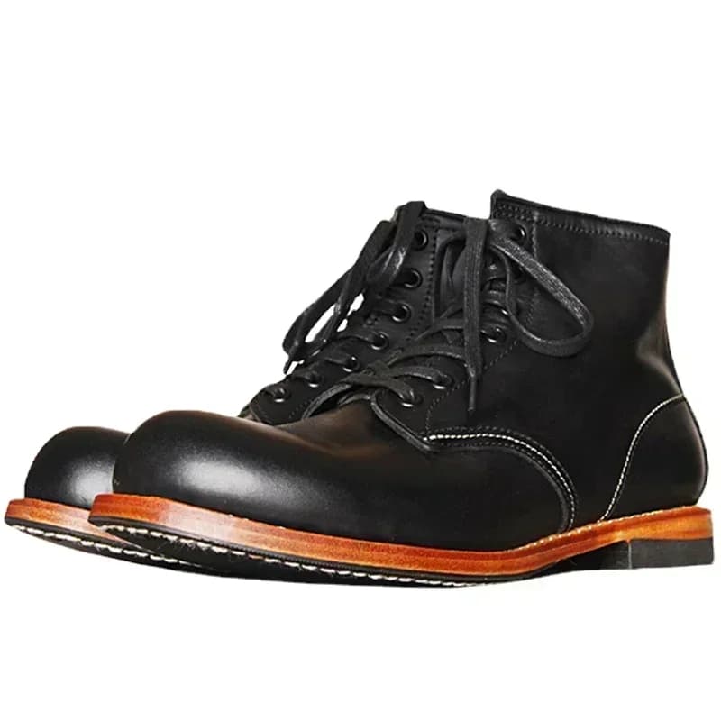 Stivali da uomo vintage in vera pelle con guardolo Goodyear da uomo fatti a mano da lavoro, da viaggio, da sposa, moda casual