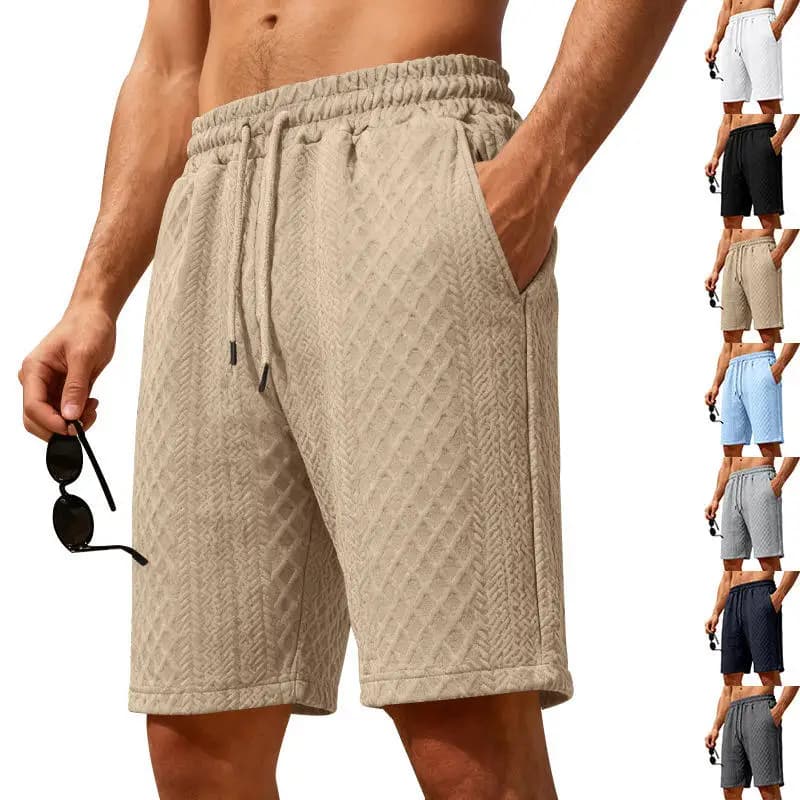 New 2026 Men's Casual Sports Shorts Simple Fashion Embroidery Texture Five-Pointed Star Design Breathable Summer Leisure Trou...