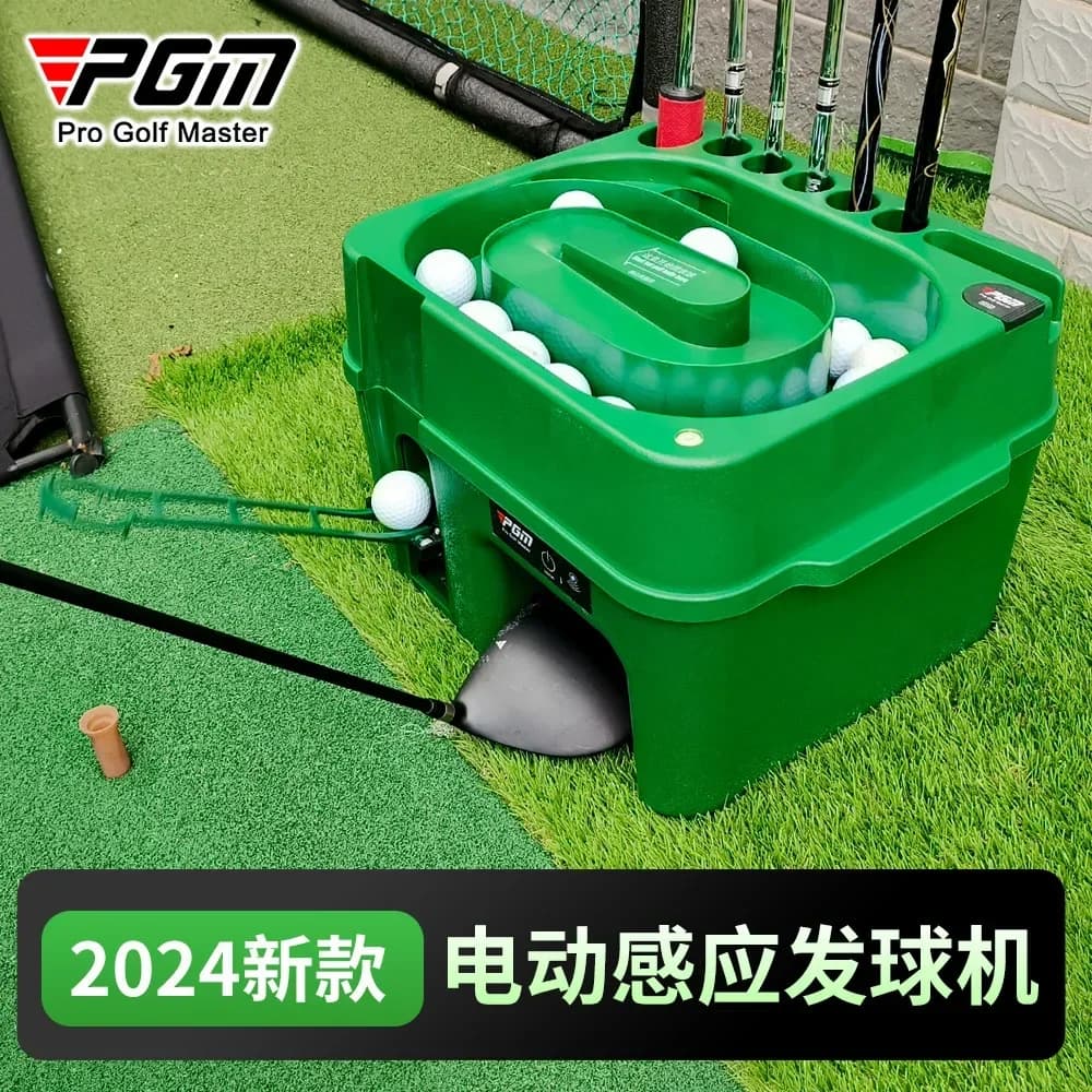 PGM Macchina per servire palline a induzione elettrica Supporto per aste per raddrizzare il golf per interni Scatola per servire palline multifunzionale per palline