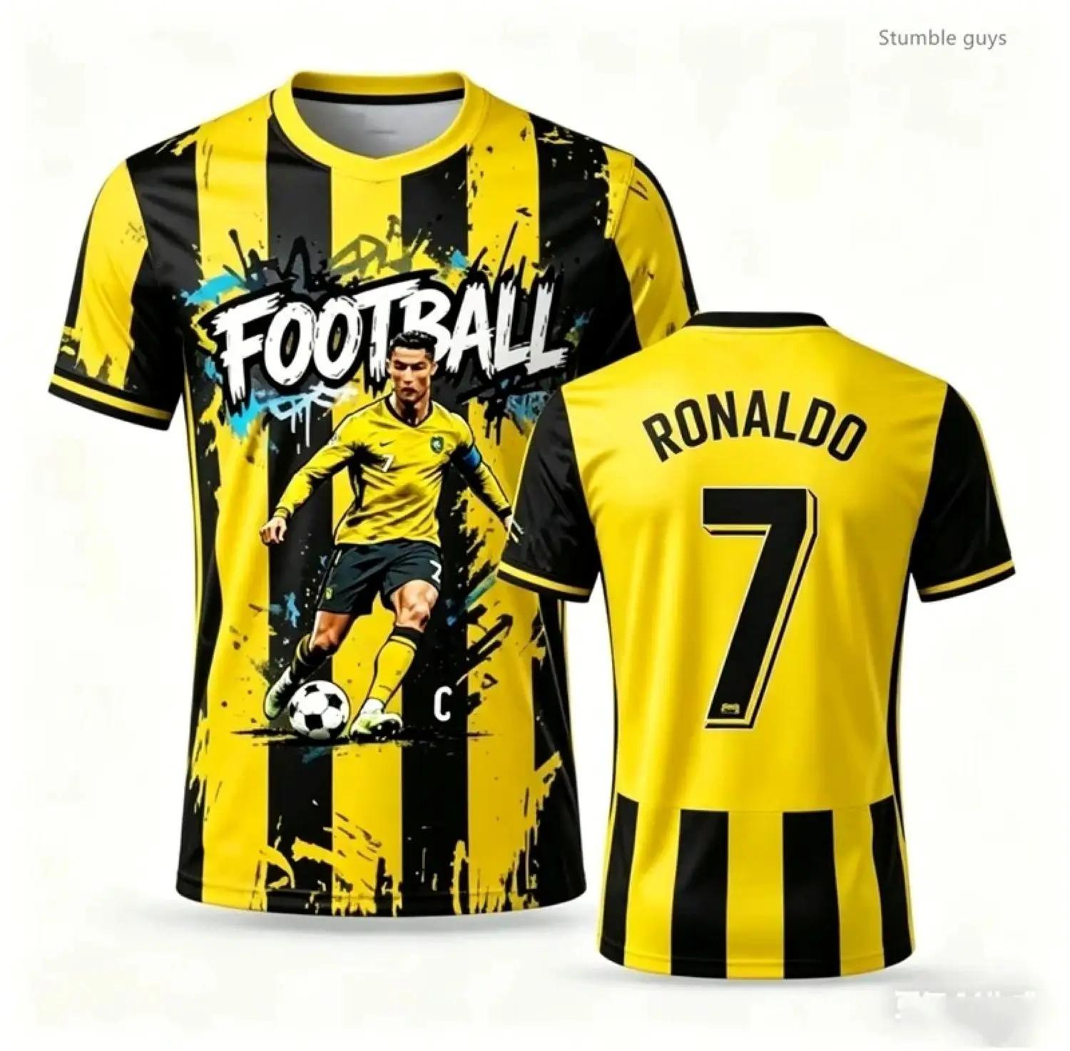 Maglia da Calcio Estiva da Uomo Stile Hip Hop, Maglia N. 7 alla Moda, Taglie Forti, Abbigliamento per Famiglia, Adulti e Bambini, Abbigliamento Sportivo Quotidiano per Esterni