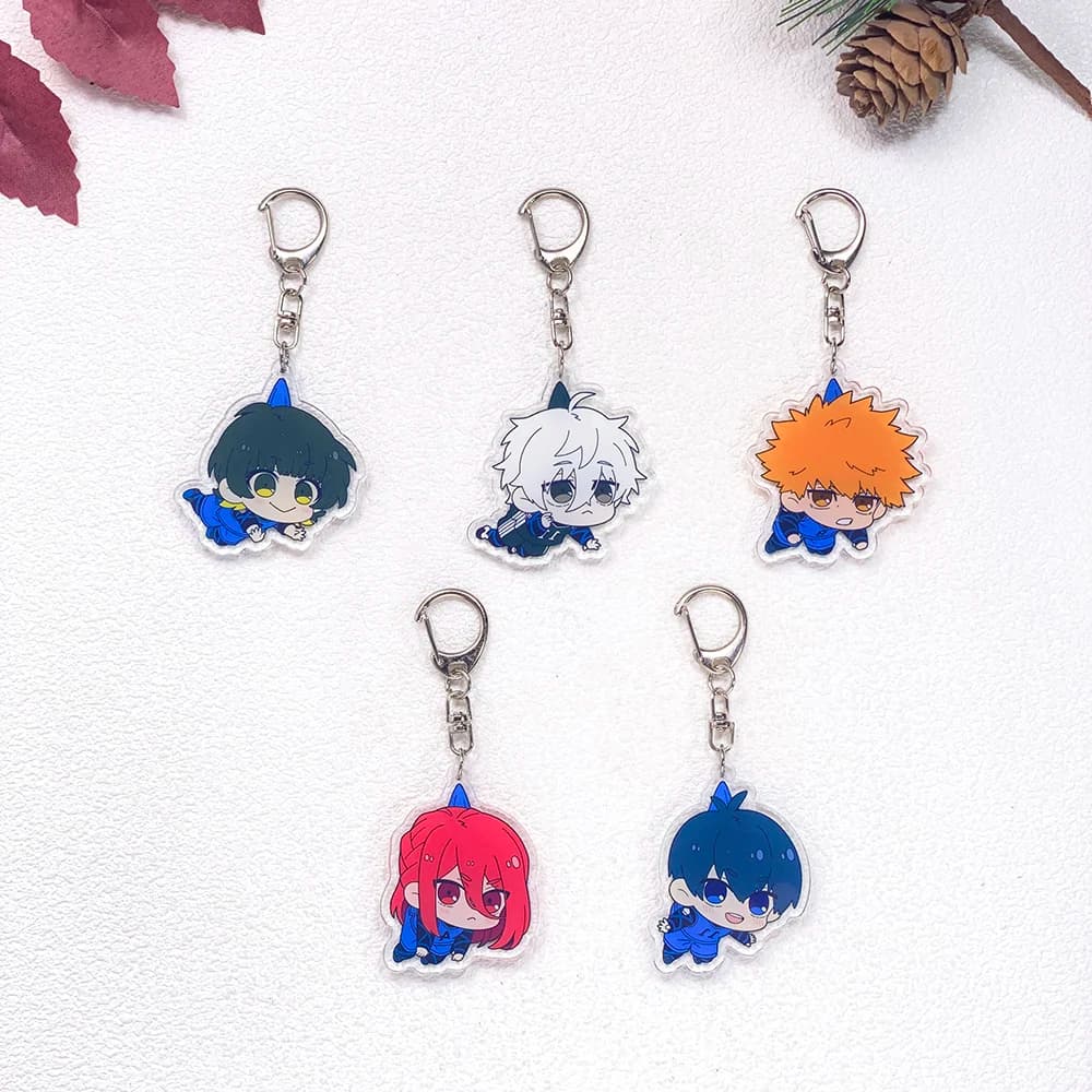 1/5 Pezzi Portachiavi Anime Blue Lock, Accessori per Auto, Ciondoli Acrilici Carini per Borsa, Divertenti Portachiavi, Decorazione per Zaino