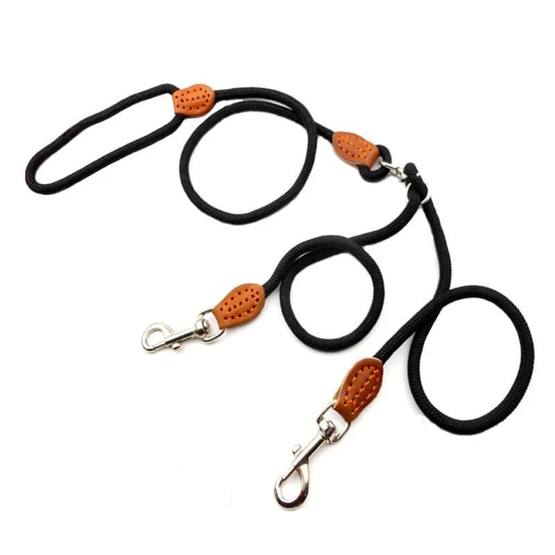 120cm WALK Two DOGS guinzaglio doppio doppio guinzaglio da passeggio due animali domestici gatti doppia coppia guinzagli per cani Nylon a forma di Y guinzaglio per cane gatto