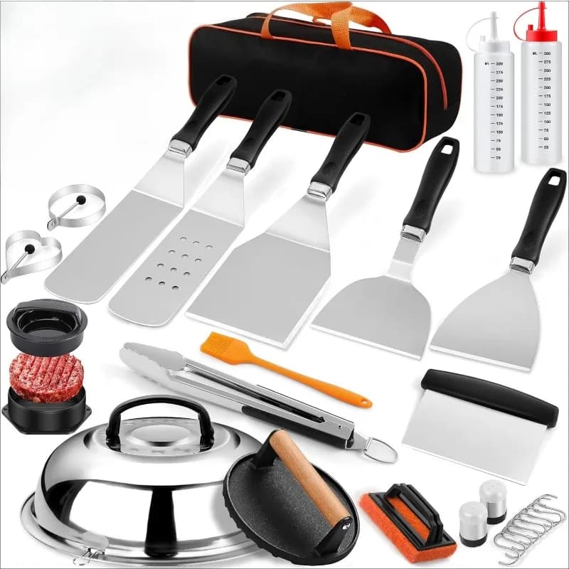 Kit di accessori per piastra, strumenti professionali per griglia flat top Hibachi, strumenti professionali Hibachi, regali per barbecue all'aperto Teppanyaki