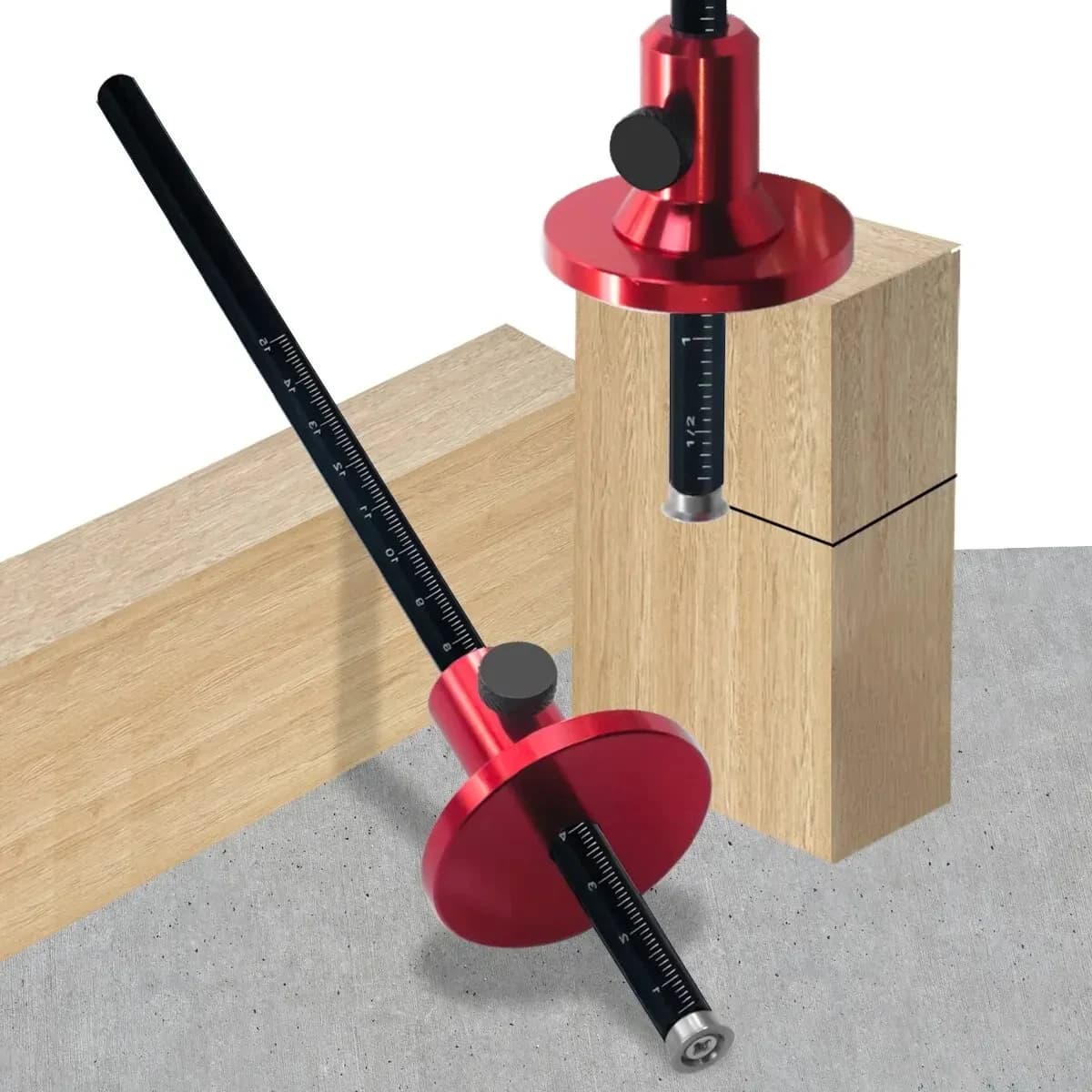 Scriber and woodworking tool: with inch and mm scale to draw parallel lines, measurement and thread layout