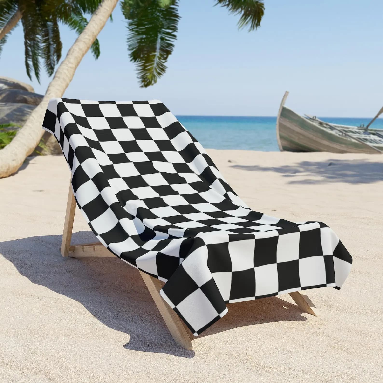 Checkerboard Summer Beach Towel Black and White Checkered Hotel Towels Bathroom For Home Sauna Playa Baby Travel Spa Bath Gym