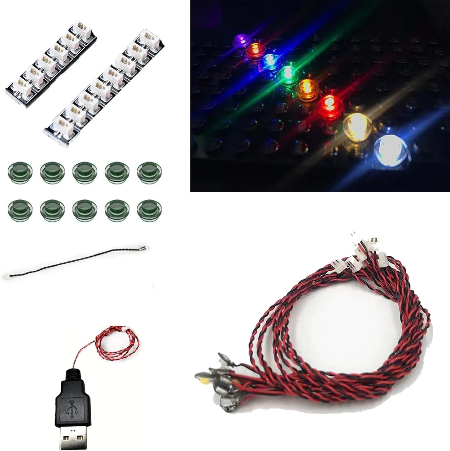 10 PCS Colorful LED Lighting Kit, DIY building block lighting, Compatible with Lego Building Blocks Models,light up your build