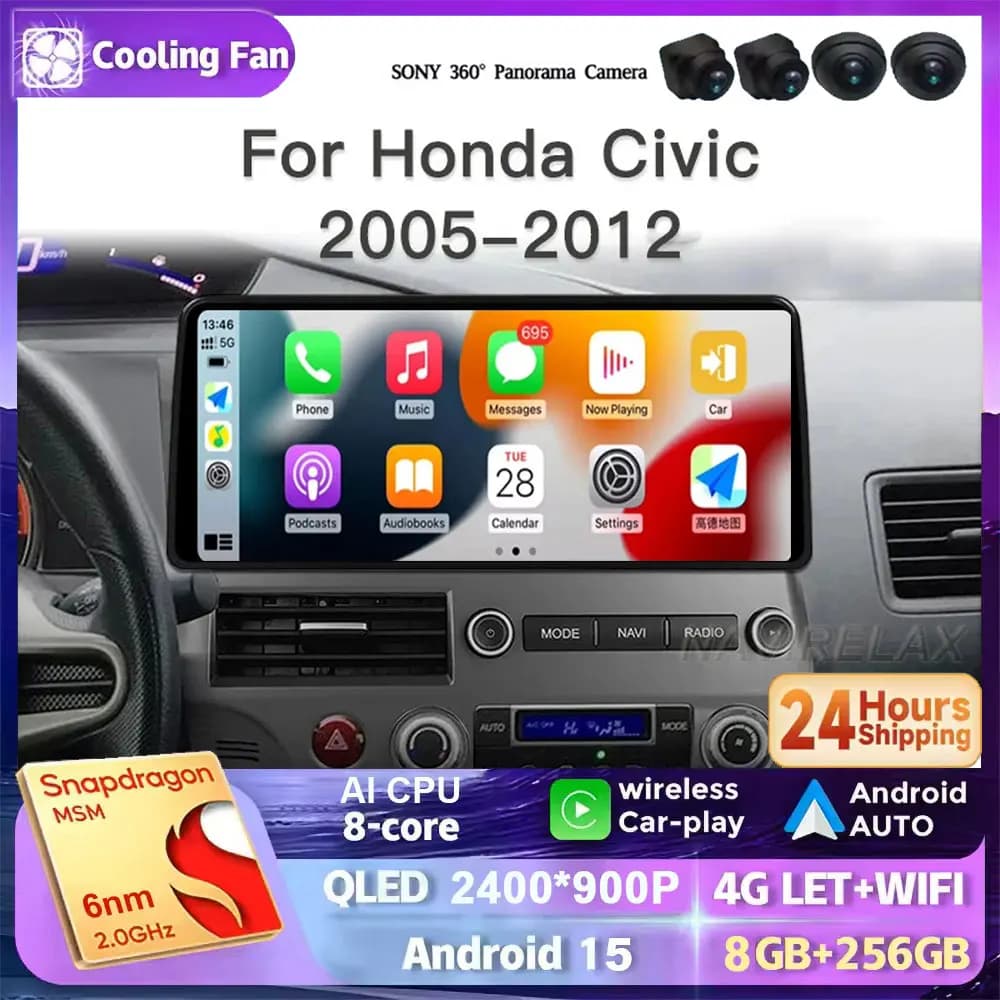 12.3 Inch For Toyota RAV4 XA50 2020 2021 2022 2023 Android 15 Auto Multimedia Video Player Car Radio CarPlay GPS Navigation DSP