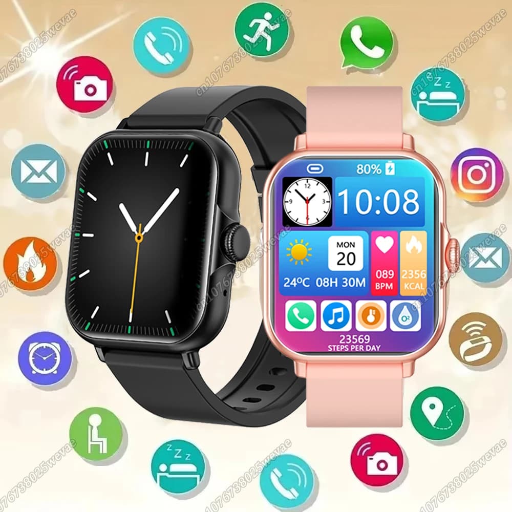 New Multifunctional Smartwatch for Men and Women, Bluetooth Connector, Music Control, Fitness, Sleep Monitoring