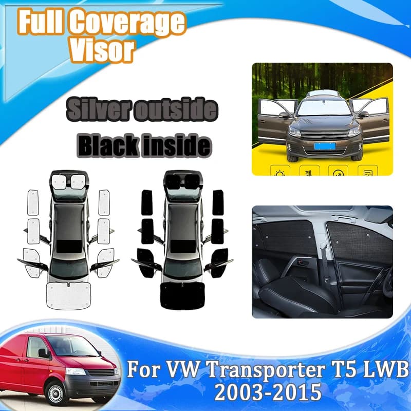 Per Volkswagen VW Transporter T5 LWB 2003 Caravelle Multivan California 2004-2015 Parasole Anti-UV Accessori Auto