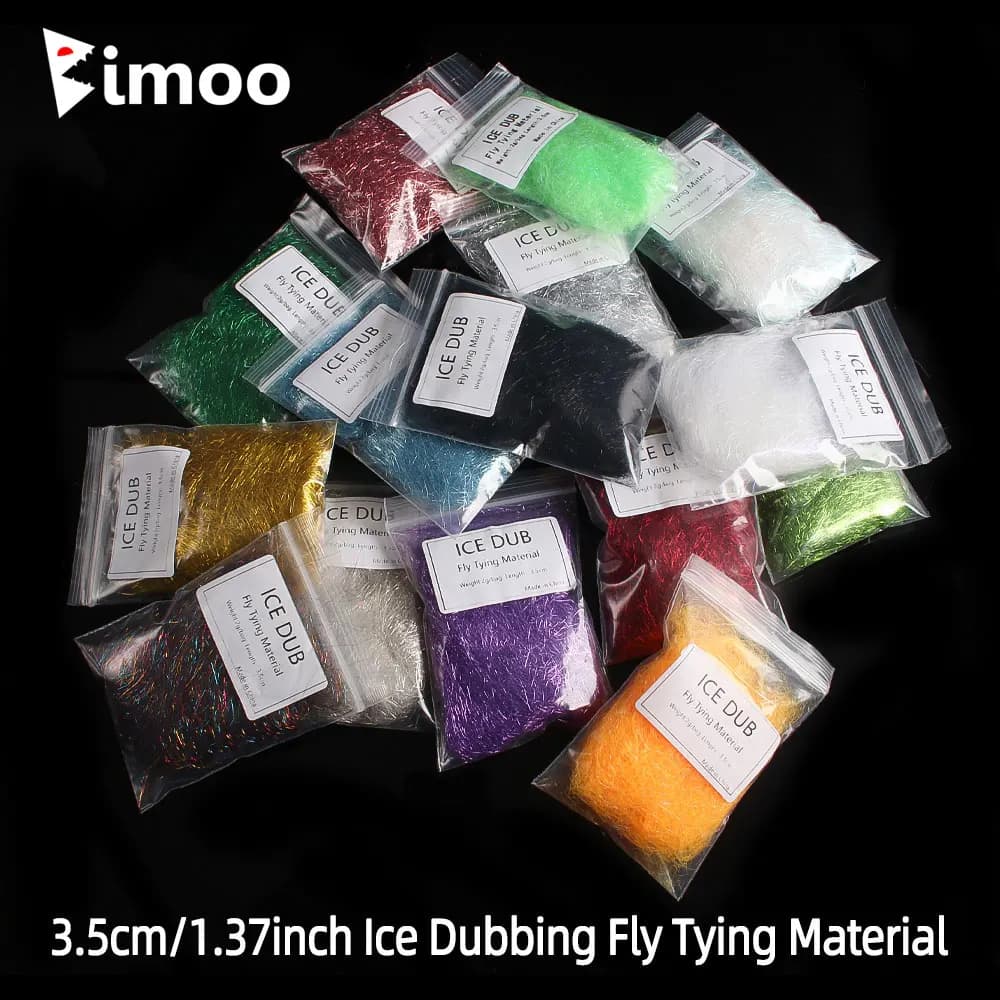 1Pack 3.5cm Ice Dubbing Fly Tying Material Nymph Scuds Dub Ice Wing Fiber Thorax Material Flash Sparkle Add Blending Material