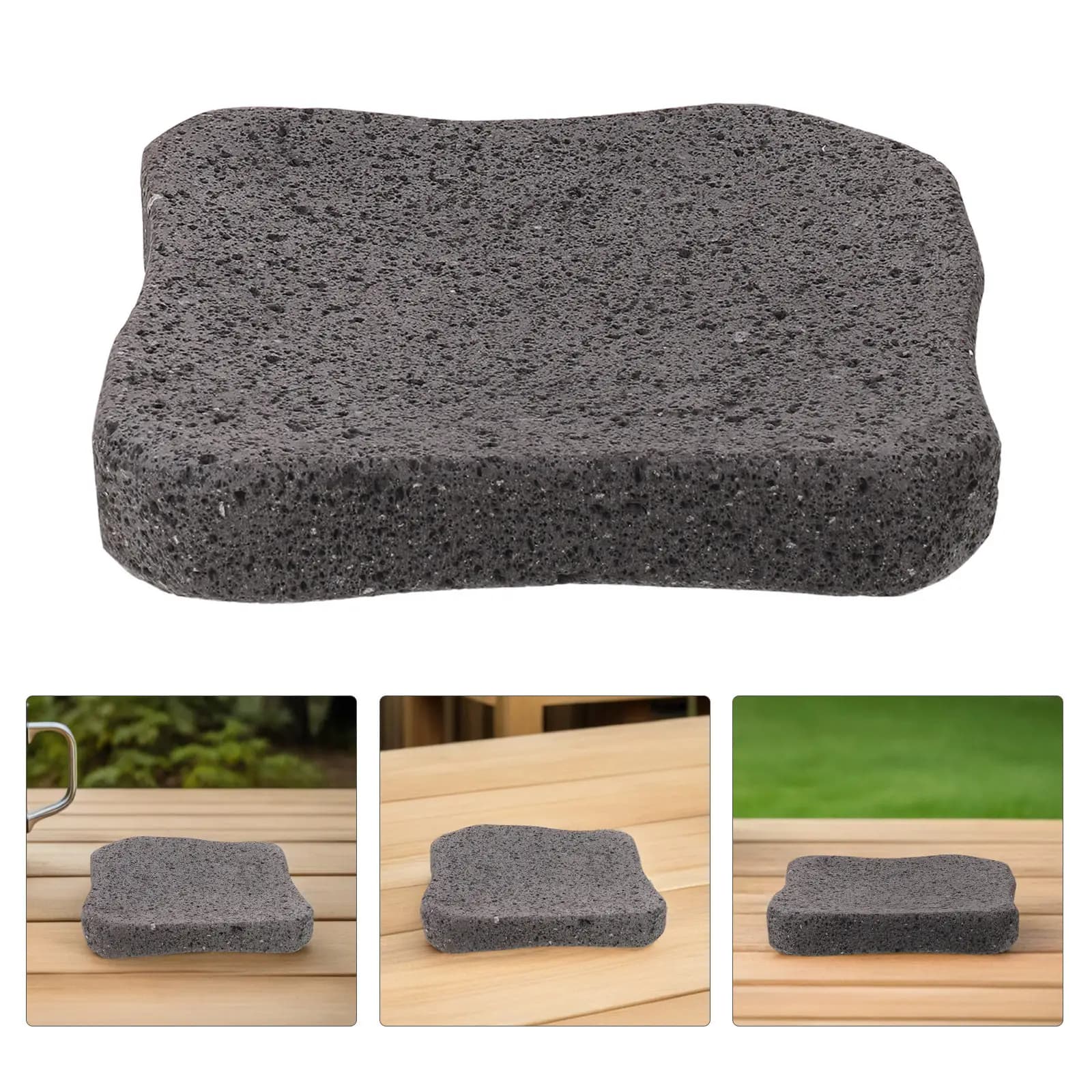 Lastra di Pietra Vulcanica per Cottura, Spessore 0,1 mm, per Barbecue all'Aperto, Bistecche, Pizza, Frutti di Mare, Verdure