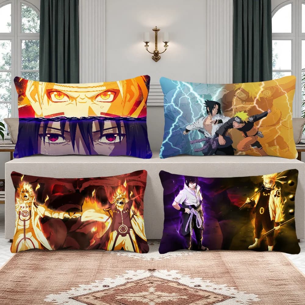 Fodera per cuscino Anime N-Naruto, federa rettangolare stampata per comodino, divano, decorazione per la casa