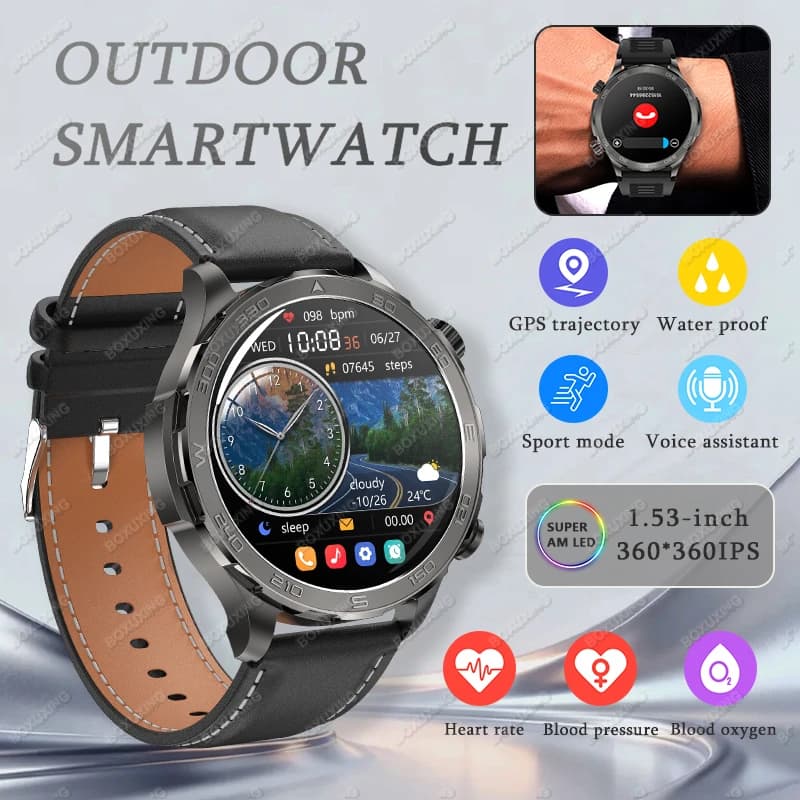 Smartwatch Global Version for Men and Women with Compass, Monitoring Movements, Cardiac Frequency, Bluetooth, GPS, Waterproof IP68