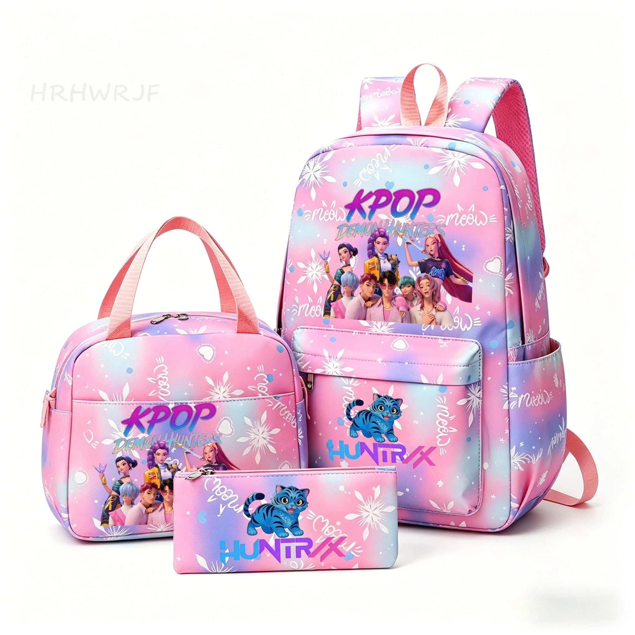 KPop Demon Hunters Backpacks Gradient Ramp Rumi Mira Zoey HUNTR/X Saja Boys Students Lightweight School Bags Outdoor Travel Bags