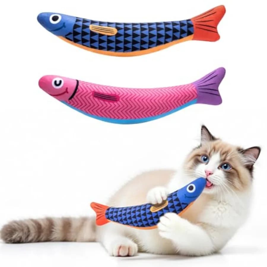 Cat Toys with[5000mg A+Natural Catnip andSilvervine] [Baby Grade] Interactive Soft Chew Kicker Cat Toys for Indoor Cats and Kit