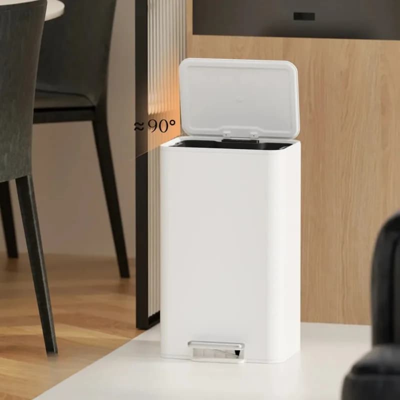 Cestino per Rifiuti da Cucina in Acciaio Inox, Contenitore Grande da 40L con Apertura a Pedale, Chiusura Ammortizzata e Funzione Touch-Free