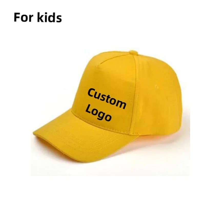 Children's baseball cap with custom logo Snapback Hats in color with 5 panels Simple sunglasses for unisex students for boys and girls