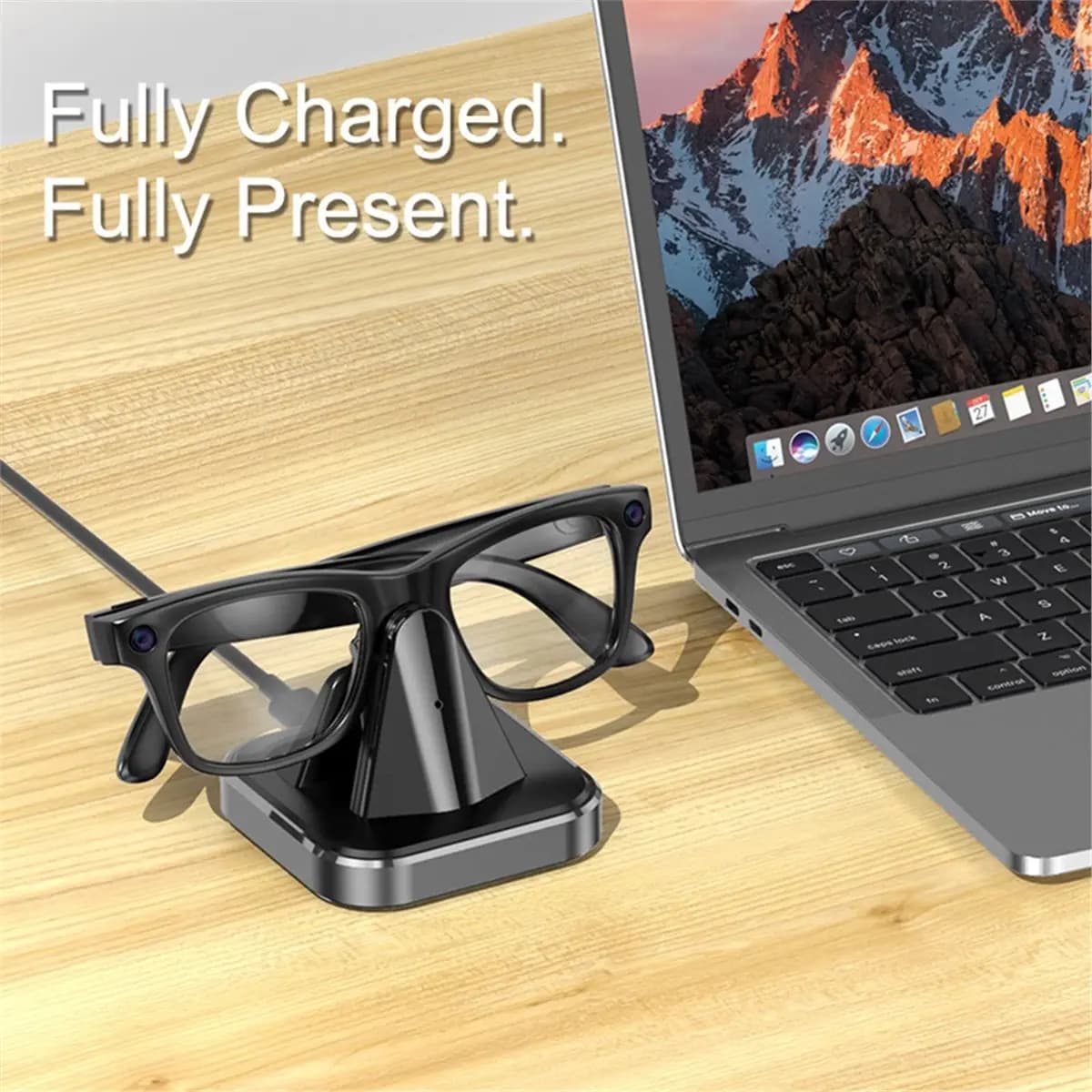 Y69A Stazione di Ricarica Portatile per Occhiali Smart AI Rayban Meta con Indicatore LED, Adattatore da Viaggio Leggero