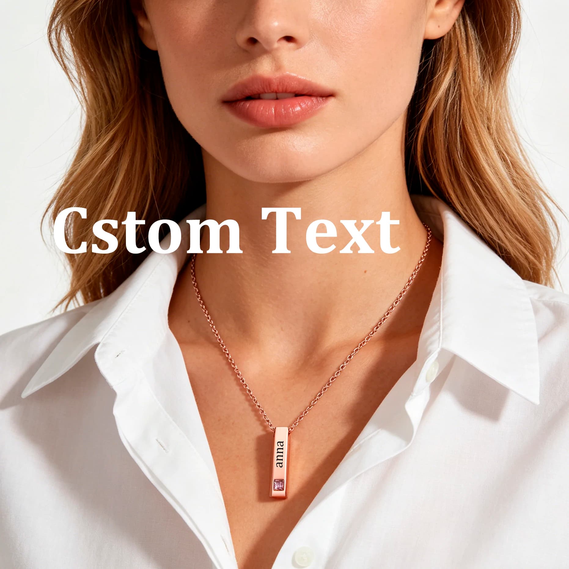 Ciondolo quadrato con zirconi incisi su 4 lati, collana in acciaio inossidabile con nome e data personalizzati, per donna, uomo, coppia, gioielli, regali, vendita all'ingrosso