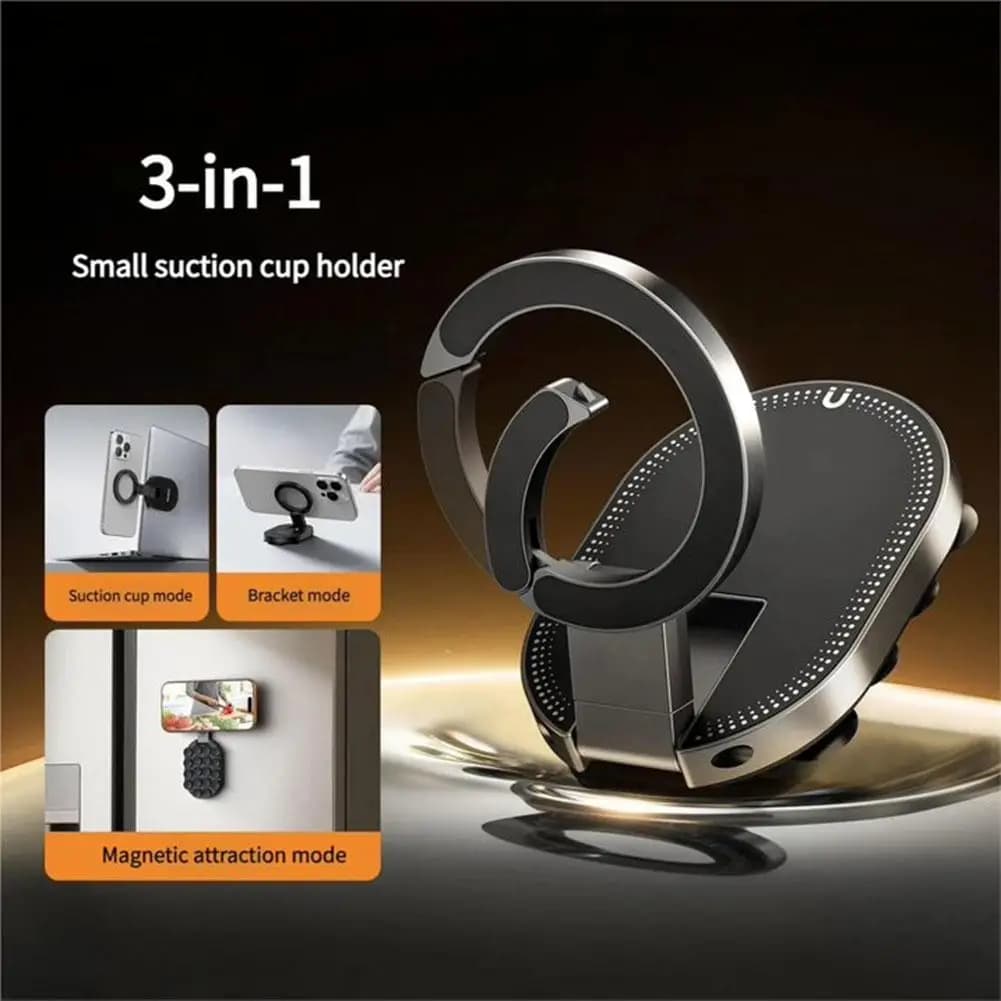 Supporto Magnetico Pieghevole 3-in-1 per Telefono con Gancio a Ventosa a Forma di Polpo, Portatile da Scrivania e da Viaggio, per Palestra, Allenamento, Cucina, Piastrelle