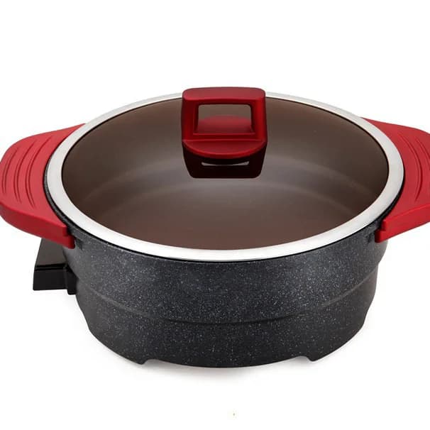 Multifunctional Electric Cooker Hot Pot Frying Pan Metal Housing Aluminum Alloy Inner Pot1501W Power Temperature Household