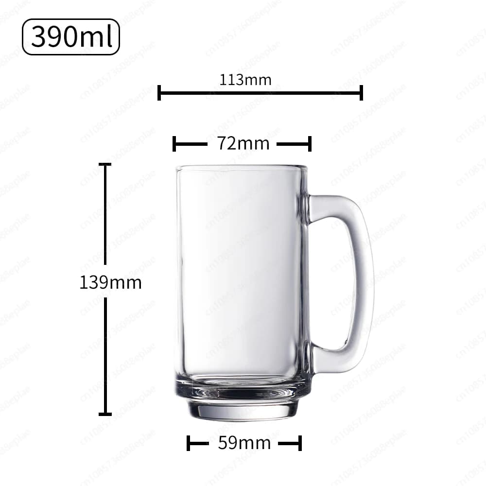 Bicchiere stampato personalizzato con manico | Boccale di birra a base spessa per Bar Branding, regali e collezioni per feste