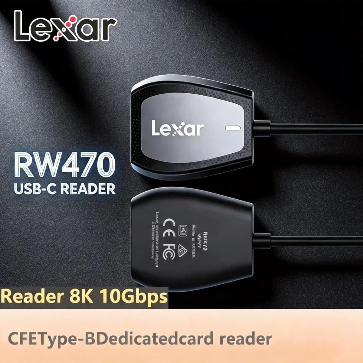 Lexar Memory Card Reader Micro SD SDHC SDXC Card Reader RW470 USB 3.2 Gen 1 Type C Port 2in1 Professional Multiful