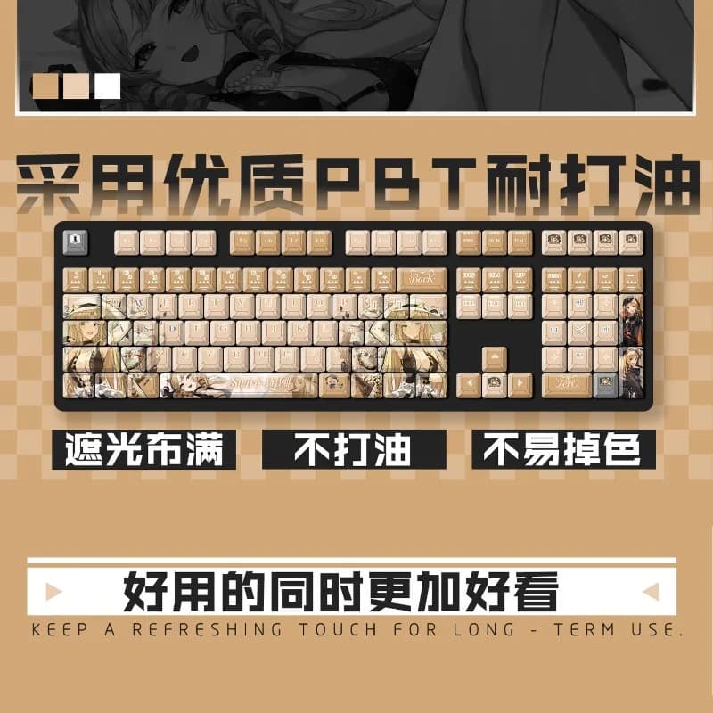 Set di 122 Tasti Arknights Swire Compatibili con Vari Computer, Keycap PBT per Gaming, Collezione di Tasti per Tastiera Meccanica da Gioco