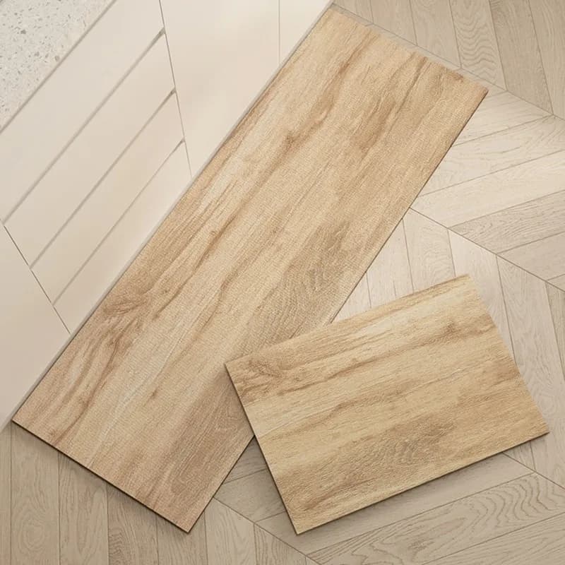 Kitchen Carpet Waterproof Non-slip PVC Floor Mat Imitation Wood Grain Wash-free Leather Rug Long Size Home Decoration Foot Mats