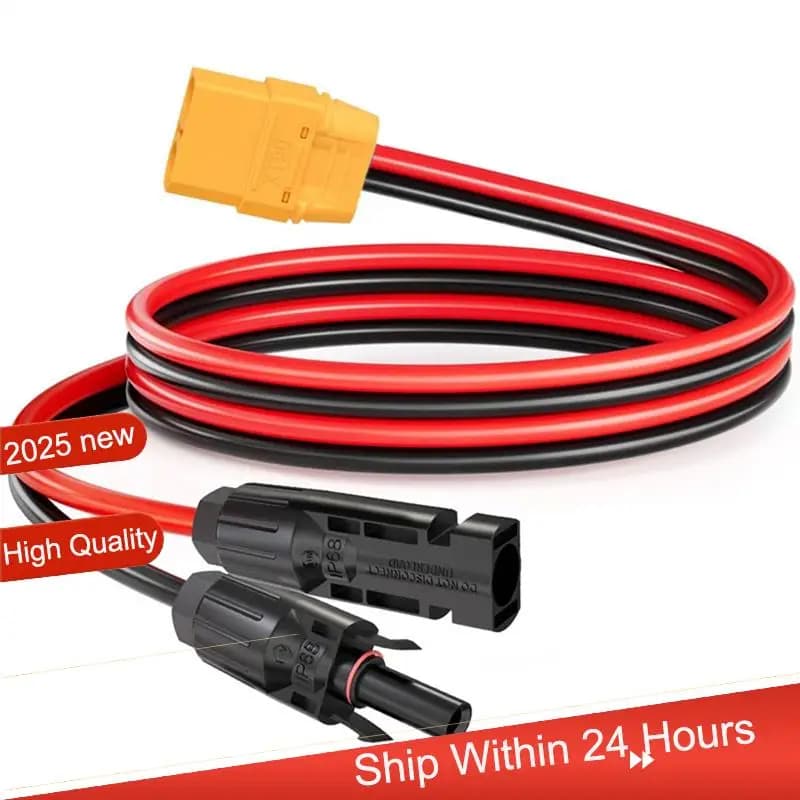 ~ 【A48T CALDO】 Adattatore connettore pannello solare femmina XT90 Cavo 10AWG 1M per centrale elettrica portatile Batteria RC Drone RV ecc