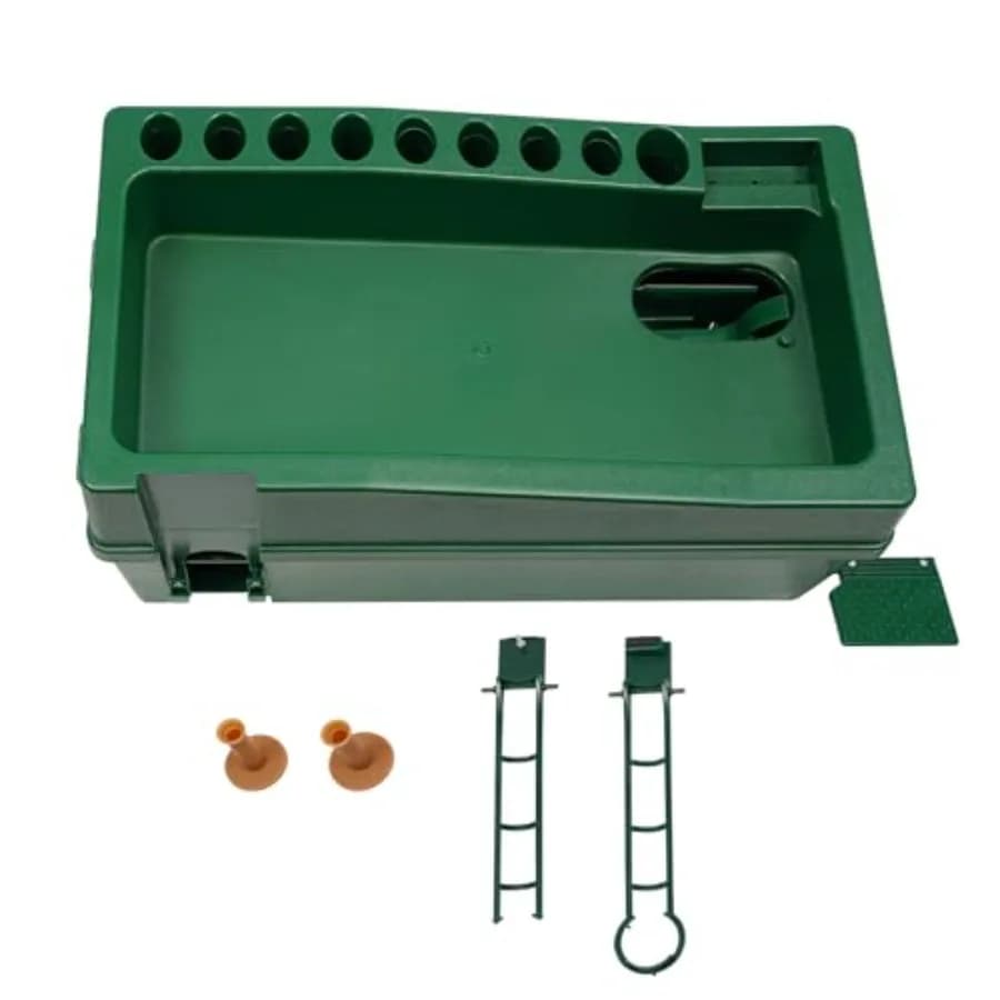 Distributore automatico di palline da golf per campi da allenamento, in plastica ABS, nero, con funzione di tee-up automatico senza alimentazione.