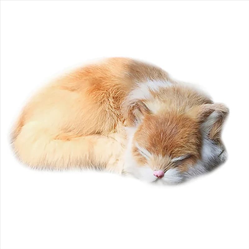 -A61K 1 PCS Cute Real Hair Hair Accessories Sleeping Animal Photography Props Children's Office Yellow