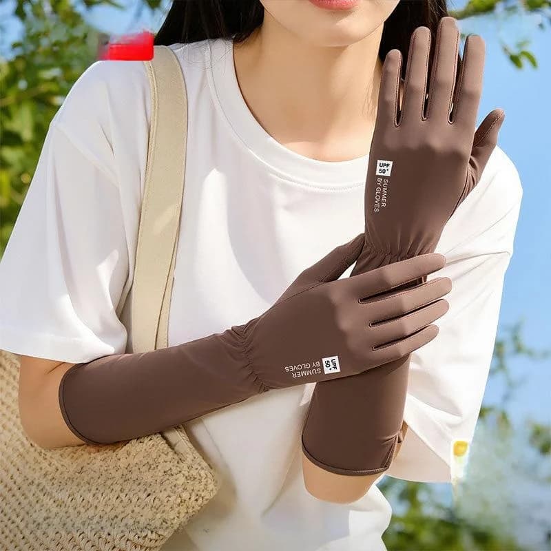 Sun Protection Ice Silk Glove Long Thin Outdoor Cycling Driving Anti-slip Touchscreen Gloves for Men And Women Summer
