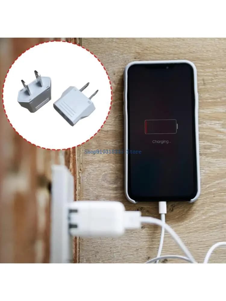125-250V American Travel Adapter Standard 2Pin Power Adapter Wall Plug