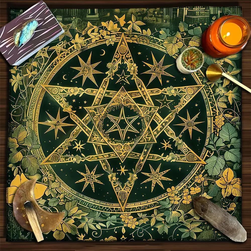 Tovaglia per Carte dei Tarocchi | Motivo a Croce Celtica | Tappeto Professionale per Divinazione e Gioco dei Tarocchi