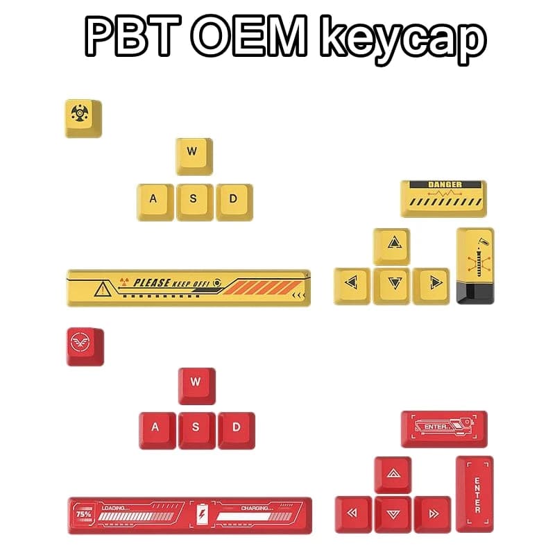 Set di 12 Tasti per Tastiera, Profilo OEM in Materiale PBT, Compatibili con Switch Mx, per Tastiere Meccaniche Hot Swap, Keycaps Biochimici