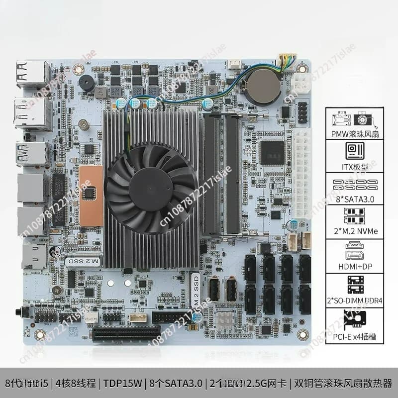 Scheda Madre NAS I5-8265UES a 8 Bay, 8 SATA, Doppia M.2, Doppia Porta di Rete 2.5GbE per Archiviazione