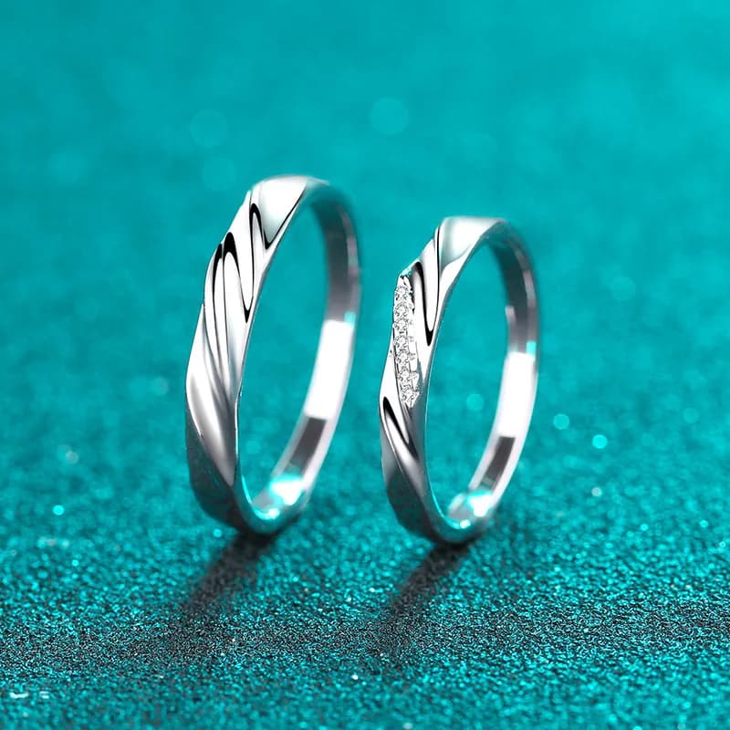 Anello coppia in oro 18 carati per donna, anello in moissanite, regalo di San Valentino, gioielli in stile lusso leggero in platino pt950
