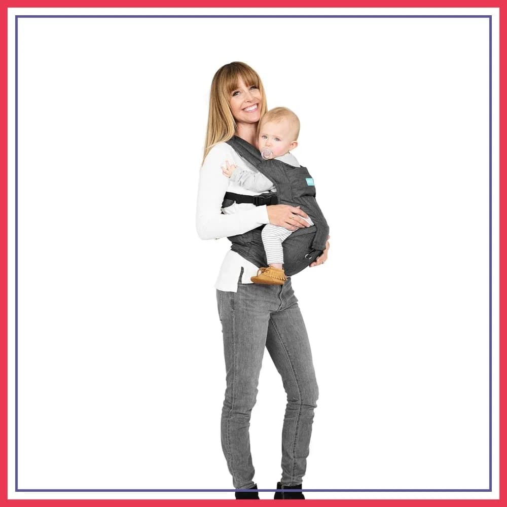 Moby Hip Seat e marsupio per neonati e bambini piccoli, supporta bambini da 12 a 17 libbre (Grigio)