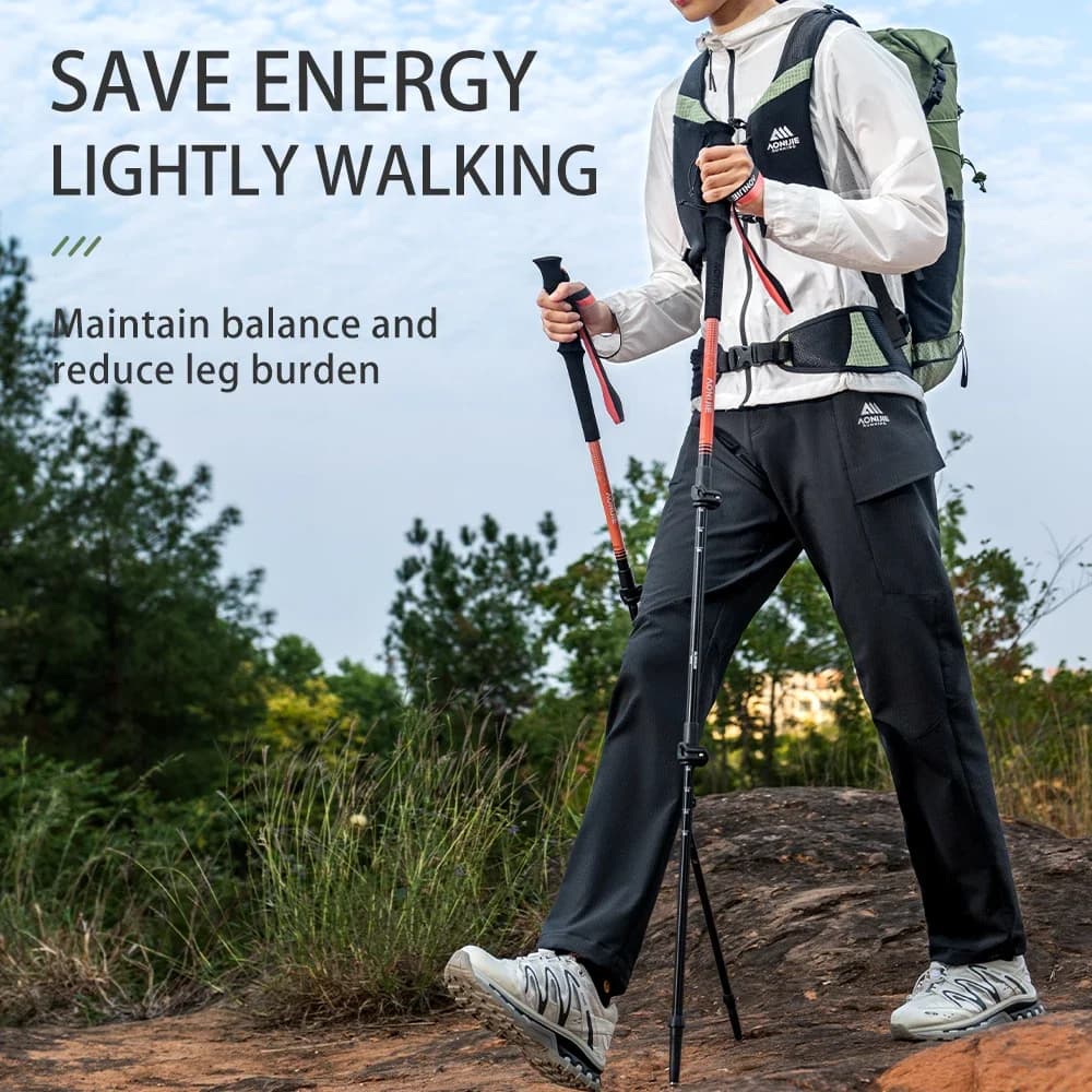 AONIJIE E4215 Outdoor Folding Trekking Poles Retractable Cross-country Running Poles Suitable for Mountaineering and Hiking