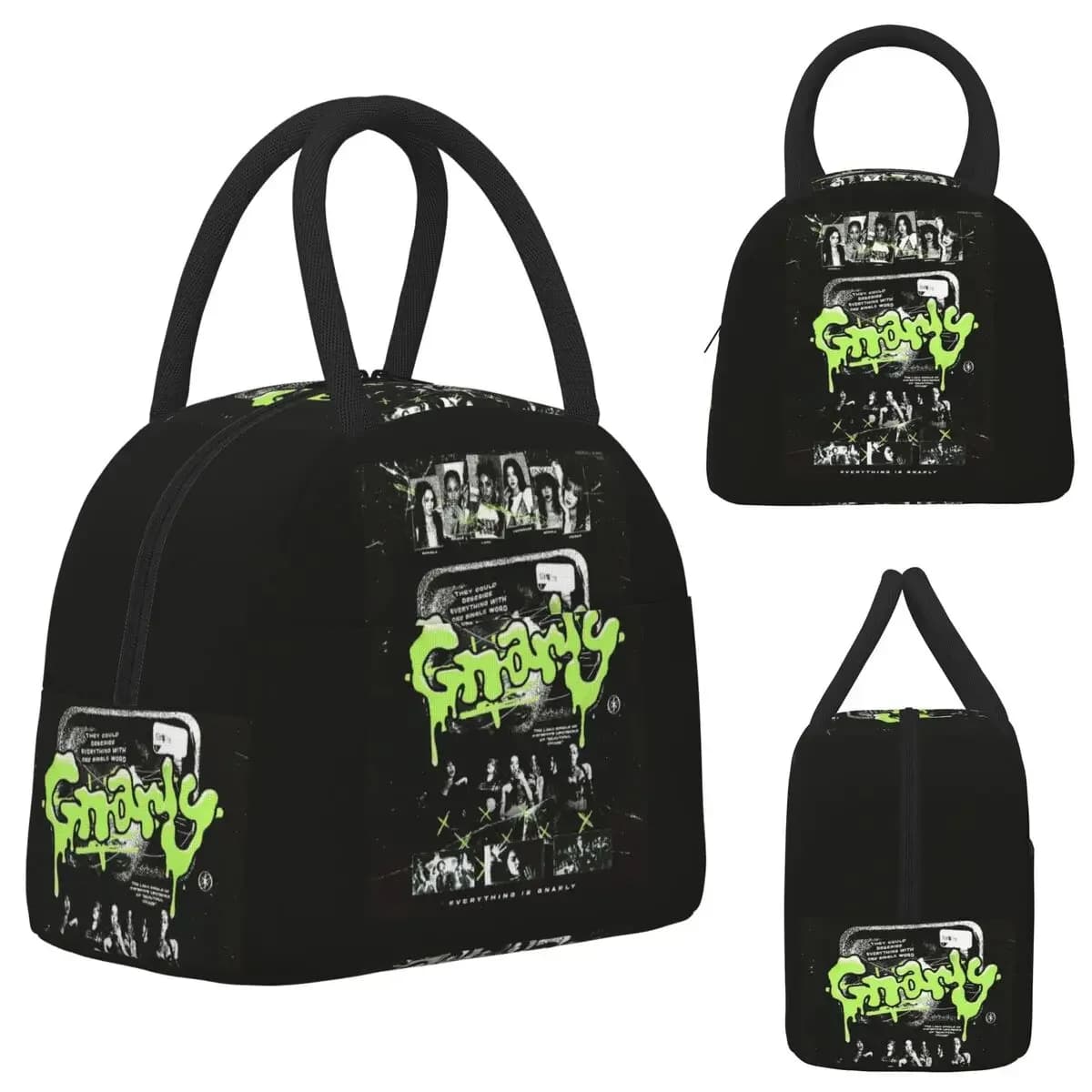 Korean Style KATSEYE Gnarly Insulated Lunch Bag for Kids School Cooler Thermal Food Box Tote Portable Lunch Boxes Container