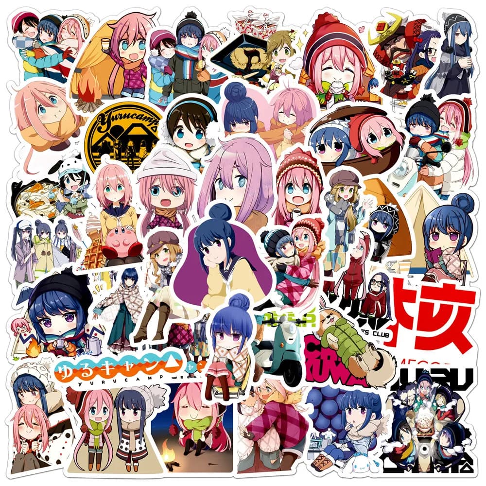 50 pezzi Junji ito Anime Graffiti adesivi Yuru Camp Anime adesivo valigia bagaglio chitarra Scrapbooking estetica decalcomania